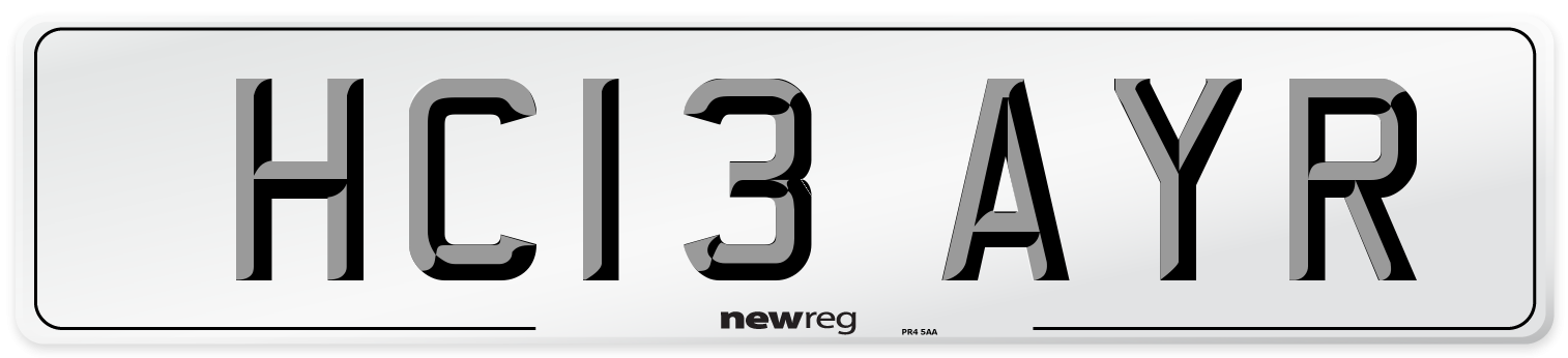 HC13 AYR Number Plate from New Reg